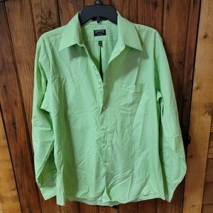 Men's Arrow Poplin Fitted Dress Shirt in Silver Sage | 15.5 34 35 Medium